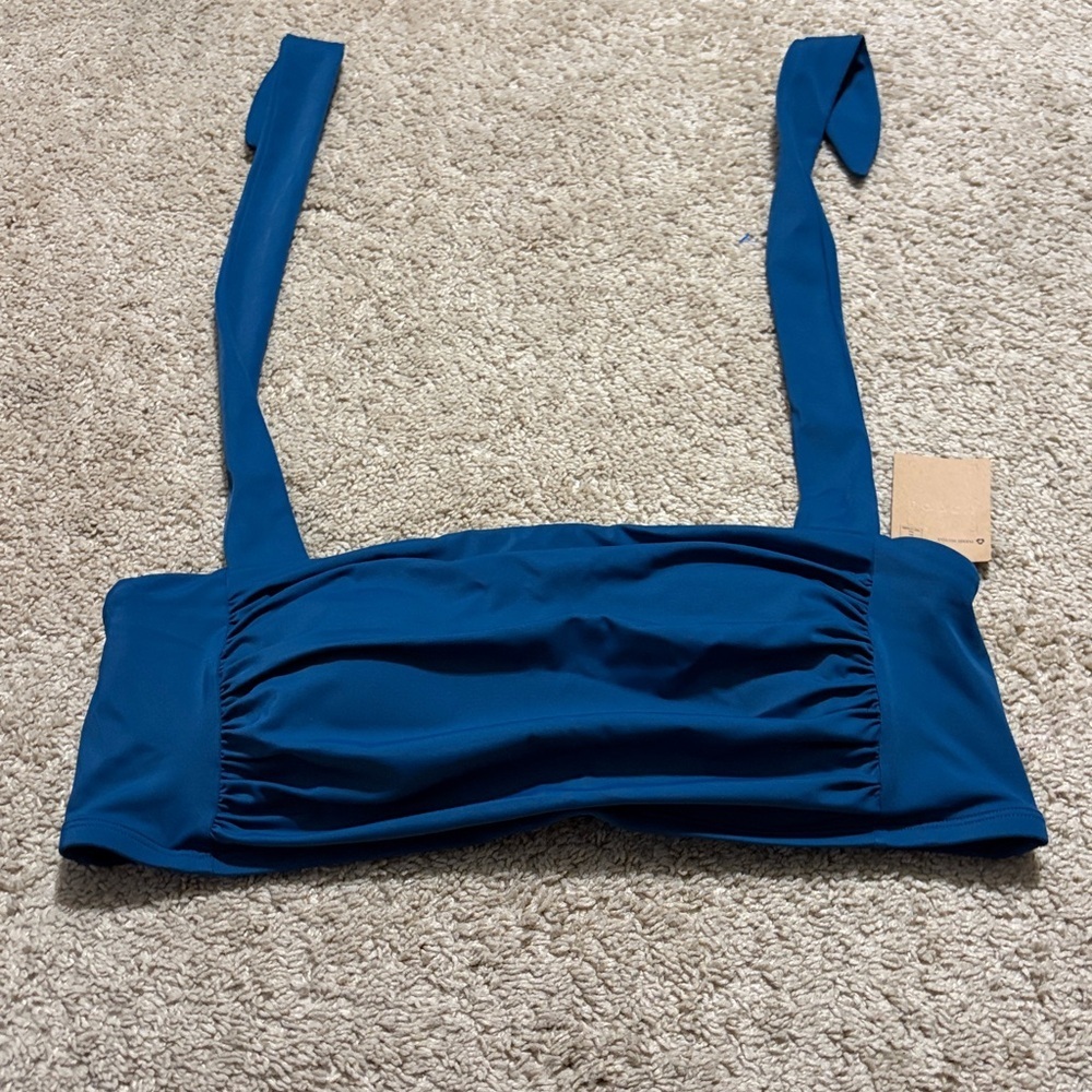 Boden Kythira Ruched Bikini Top Blue Size 16-18 NWT - Picture 2 of 7